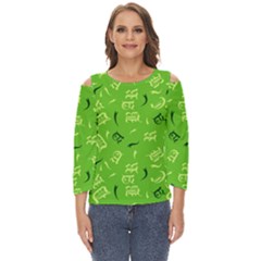 Abstract Pattern Geometric Backgrounds   Cut Out Wide Sleeve Top