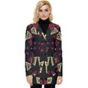 Abstract pattern geometric backgrounds   Button Up Hooded Coat  View1