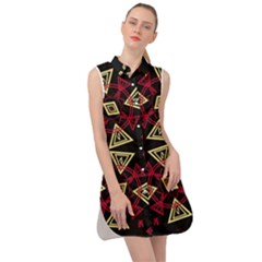 Abstract Pattern Geometric Backgrounds   Sleeveless Shirt Dress by Eskimos