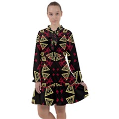 Abstract Pattern Geometric Backgrounds   All Frills Chiffon Dress by Eskimos