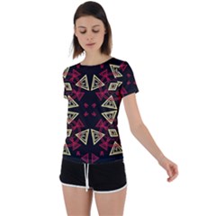 Abstract Pattern Geometric Backgrounds   Back Circle Cutout Sports Tee by Eskimos