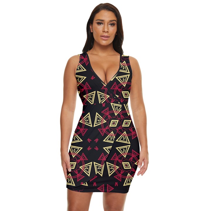 Abstract pattern geometric backgrounds   Draped Bodycon Dress