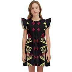 Abstract Pattern Geometric Backgrounds   Kids  Winged Sleeve Dress by Eskimos