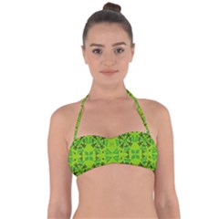 Abstract Pattern Geometric Backgrounds   Halter Bandeau Bikini Top by Eskimos