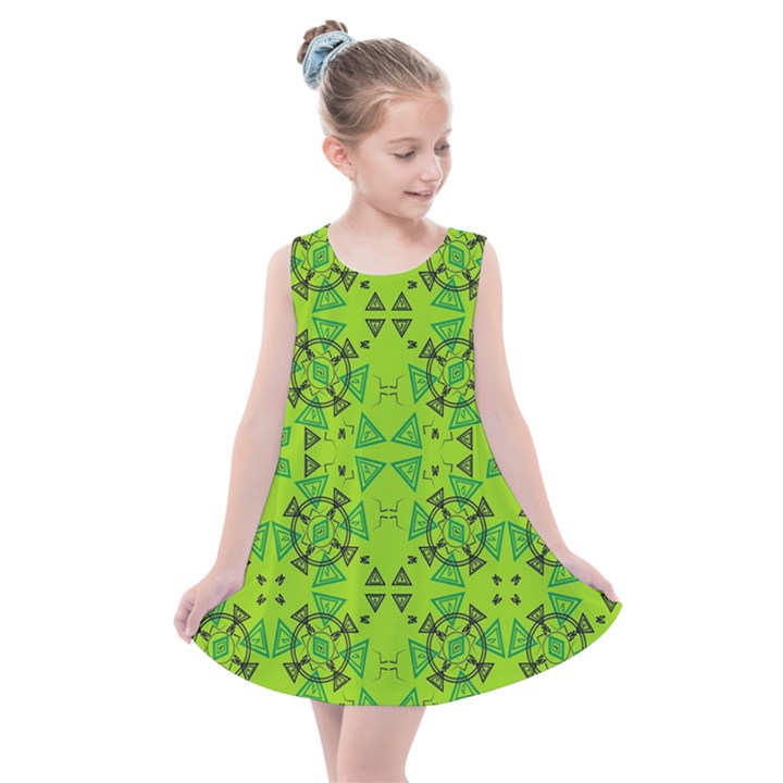 Abstract pattern geometric backgrounds   Kids  Summer Dress