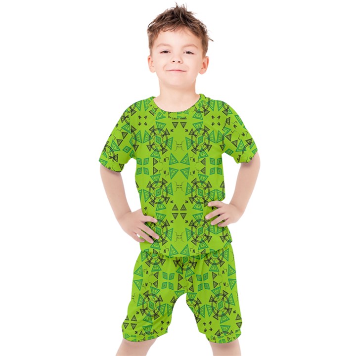 Abstract pattern geometric backgrounds   Kids  Tee and Shorts Set