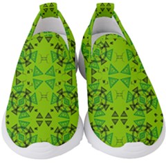 Abstract Pattern Geometric Backgrounds   Kids  Slip On Sneakers by Eskimos