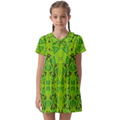 Abstract Pattern Geometric Backgrounds   Kids  Asymmetric Collar Dress