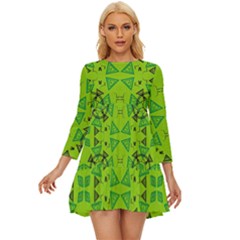 Abstract Pattern Geometric Backgrounds   Long Sleeve Babydoll Dress by Eskimos