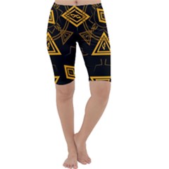 Abstract Pattern Geometric Backgrounds   Cropped Leggings  by Eskimos