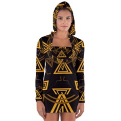 Abstract Pattern Geometric Backgrounds   Long Sleeve Hooded T-shirt by Eskimos