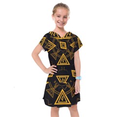 Abstract Pattern Geometric Backgrounds   Kids  Drop Waist Dress by Eskimos