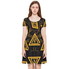 Abstract Pattern Geometric Backgrounds   Inside Out Cap Sleeve Dress by Eskimos