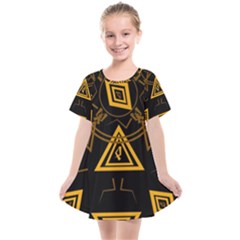 Abstract Pattern Geometric Backgrounds   Kids  Smock Dress by Eskimos