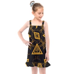 Abstract Pattern Geometric Backgrounds   Kids  Overall Dress by Eskimos