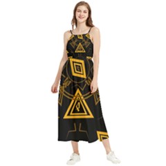 Abstract Pattern Geometric Backgrounds   Boho Sleeveless Summer Dress by Eskimos