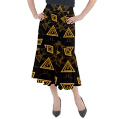 Abstract Pattern Geometric Backgrounds   Midi Mermaid Skirt by Eskimos