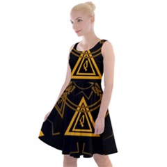 Abstract Pattern Geometric Backgrounds   Knee Length Skater Dress by Eskimos