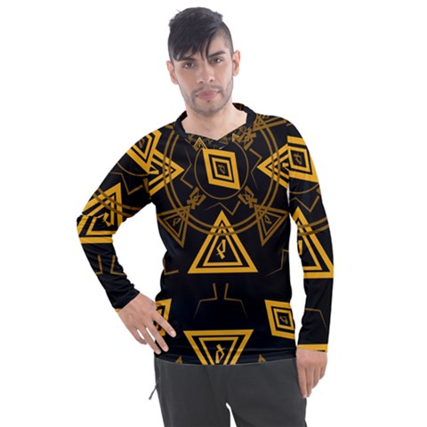 Abstract Pattern Geometric Backgrounds   Men s Pique Long Sleeve Tee by Eskimos