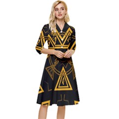 Abstract Pattern Geometric Backgrounds   Classy Knee Length Dress