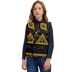 Abstract Pattern Geometric Backgrounds   Kid s Short Button Up Puffer Vest	