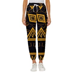 Abstract Pattern Geometric Backgrounds   Cropped Drawstring Pants