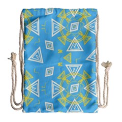 Abstract Pattern Geometric Backgrounds   Drawstring Bag (large) by Eskimos