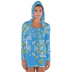 Abstract Pattern Geometric Backgrounds   Long Sleeve Hooded T-shirt by Eskimos