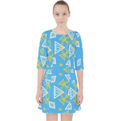 Abstract Pattern Geometric Backgrounds   Quarter Sleeve Pocket Dress by Eskimos