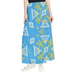 Abstract Pattern Geometric Backgrounds   Maxi Chiffon Skirt by Eskimos