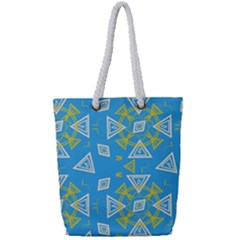 Abstract Pattern Geometric Backgrounds   Full Print Rope Handle Tote (small) by Eskimos