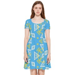 Abstract Pattern Geometric Backgrounds   Inside Out Cap Sleeve Dress by Eskimos