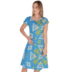 Abstract Pattern Geometric Backgrounds   Classic Short Sleeve Dress by Eskimos