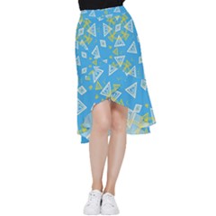 Abstract Pattern Geometric Backgrounds   Frill Hi Low Chiffon Skirt by Eskimos