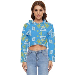 Abstract Pattern Geometric Backgrounds   Women s Lightweight Cropped Hoodie by Eskimos