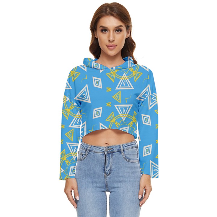 Abstract pattern geometric backgrounds   Women s Lightweight Cropped Hoodie