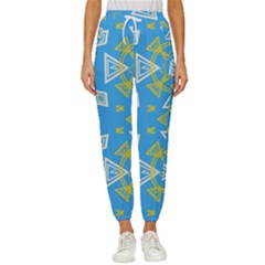 Abstract Pattern Geometric Backgrounds   Cropped Drawstring Pants