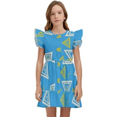 Abstract Pattern Geometric Backgrounds   Kids  Winged Sleeve Dress by Eskimos