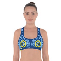 Abstract Pattern Geometric Backgrounds   Cross Back Sports Bra by Eskimos