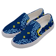 Abstract Pattern Geometric Backgrounds   Men s Canvas Slip Ons by Eskimos