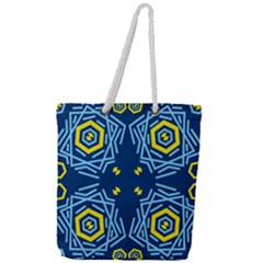 Abstract Pattern Geometric Backgrounds   Full Print Rope Handle Tote (large) by Eskimos