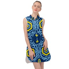 Abstract Pattern Geometric Backgrounds   Sleeveless Shirt Dress by Eskimos