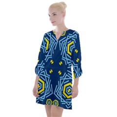 Abstract Pattern Geometric Backgrounds   Open Neck Shift Dress by Eskimos