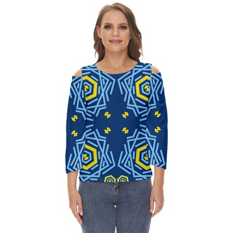 Abstract Pattern Geometric Backgrounds   Cut Out Wide Sleeve Top by Eskimos