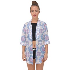 Abstract Pattern Geometric Backgrounds   Open Front Chiffon Kimono by Eskimos