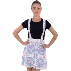 Abstract Pattern Geometric Backgrounds   Velvet Suspender Skater Skirt by Eskimos