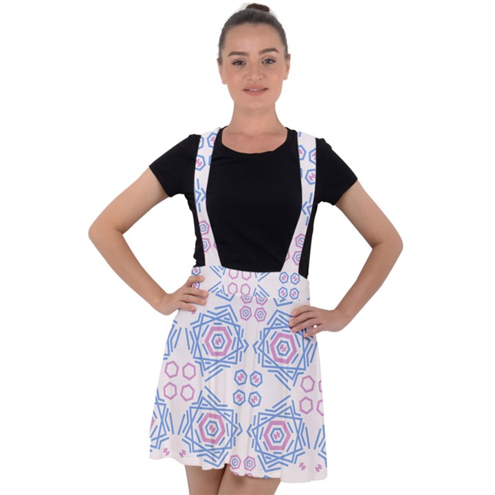 Abstract pattern geometric backgrounds   Velvet Suspender Skater Skirt