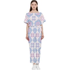 Abstract Pattern Geometric Backgrounds   Batwing Lightweight Chiffon Jumpsuit by Eskimos