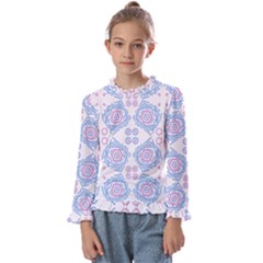 Abstract Pattern Geometric Backgrounds   Kids  Frill Detail Tee