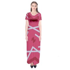 Abstract Pattern Geometric Backgrounds   Short Sleeve Maxi Dress by Eskimos